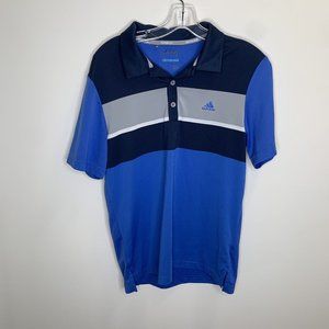Adidas Mens S Climacool Blue Short Sleeve Polo Shirt